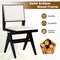 Black White Faux Sherpa Dining Chair Set 2 Swivel Rubber Wood Armless
